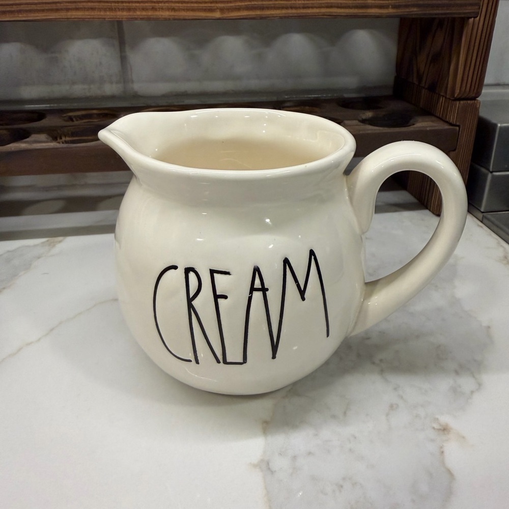 Vintage Rae Dunn Magenta CREAM Creamer Pitcher Early Piece Collector Farmhouse